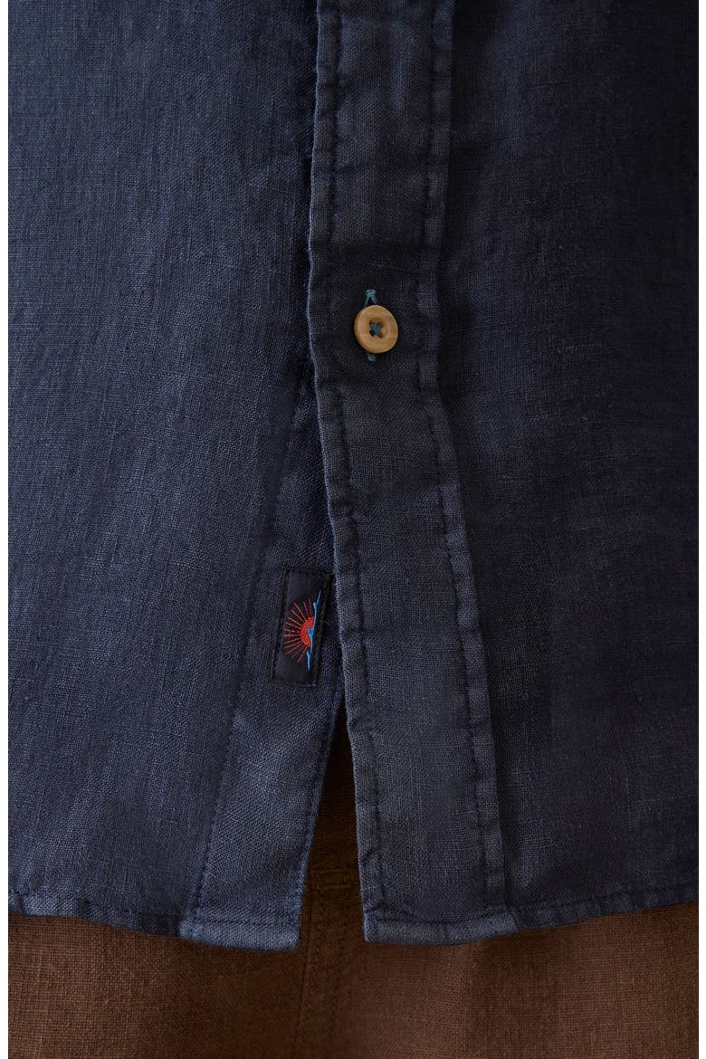 Laguna Linen Button-Up Shirt, Alternate, color, ISLAND NAVY
