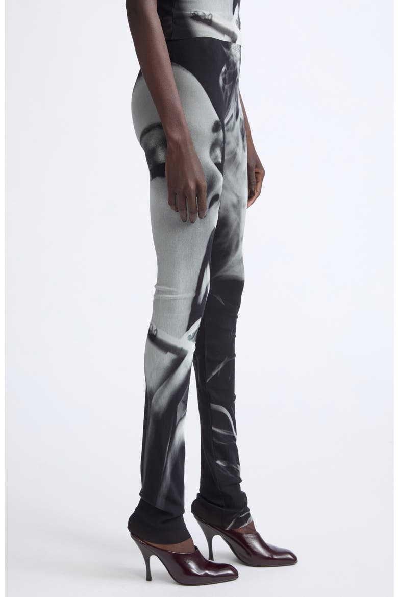Printed Mesh Flare Pants, Alternate, color, BLACK/ GREY/ WHITE