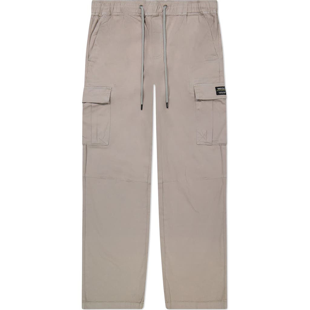 Wesc Open Bottom Cargo Joggers In Gray