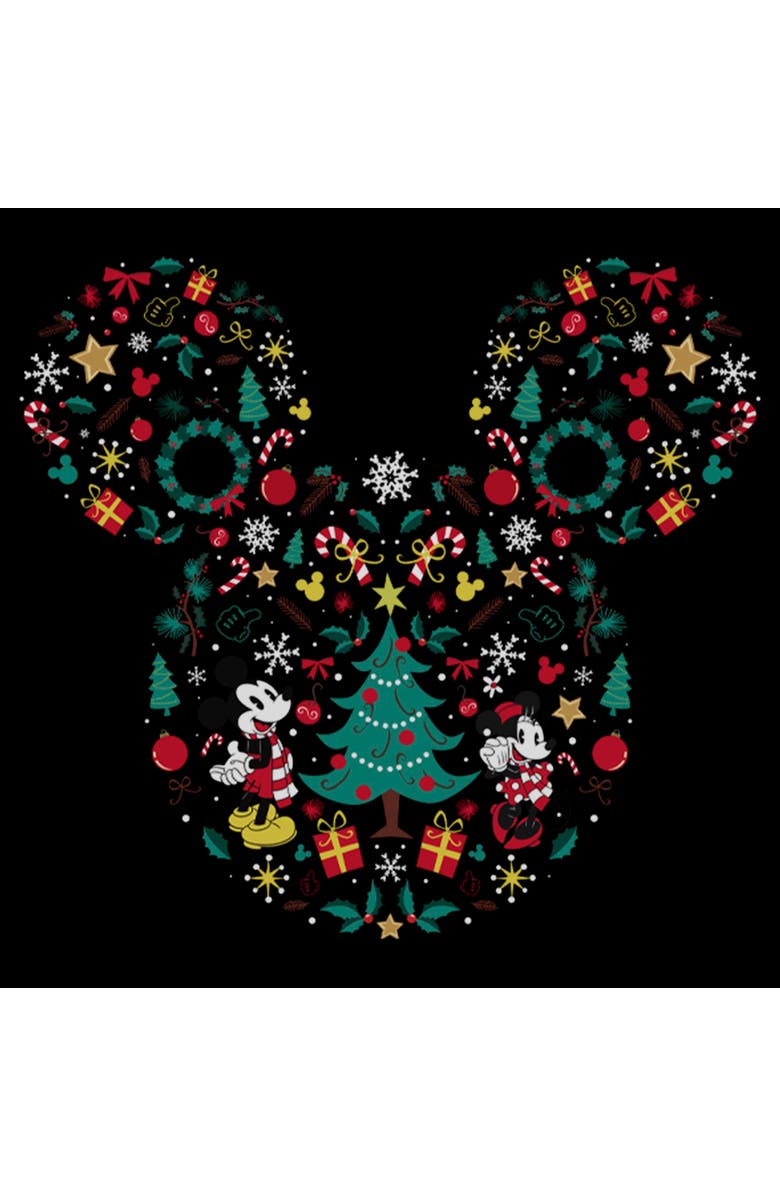 Mickey & Friends Men's Mickey & Friends Christmas Wonderland Icon Collage Graphic T-Shirt, Alternate, color, Black