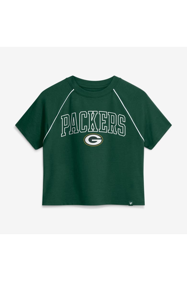 Women's Fanatics Green Green Bay Packers Offensive Scheme Raglan Tri-Blend Cropped Top, Alternate, color, Green