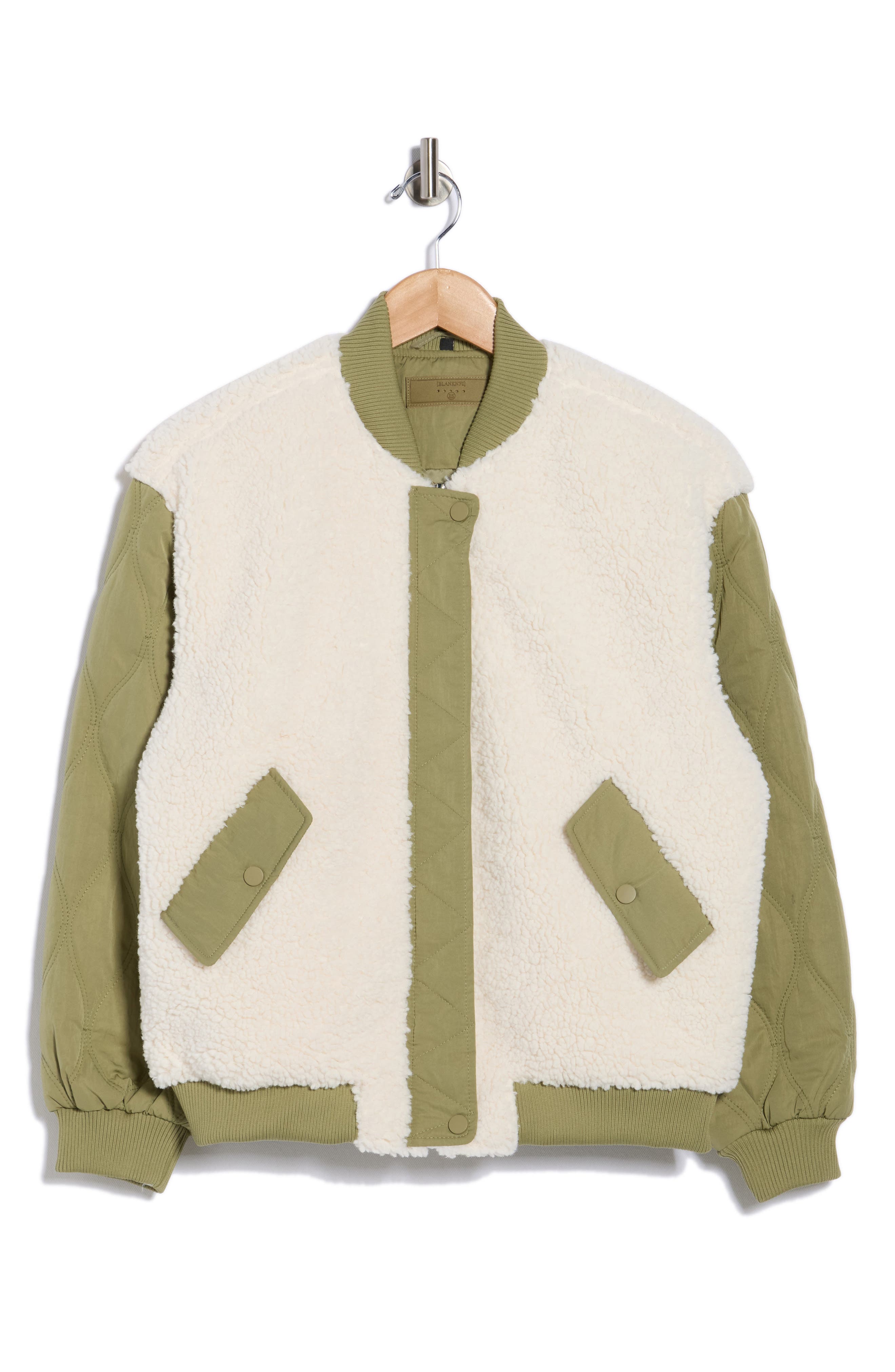 BLANKNYC Mixed Media Bomber Jacket