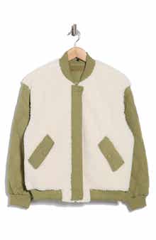 BLANKNYC Mixed Media Bomber Jacket