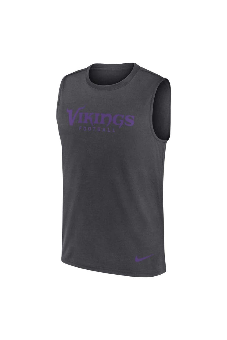 Men's Nike Charcoal Minnesota Vikings Primetime Legend Performance Muscle Tank Top, Alternate, color, Charcoal
