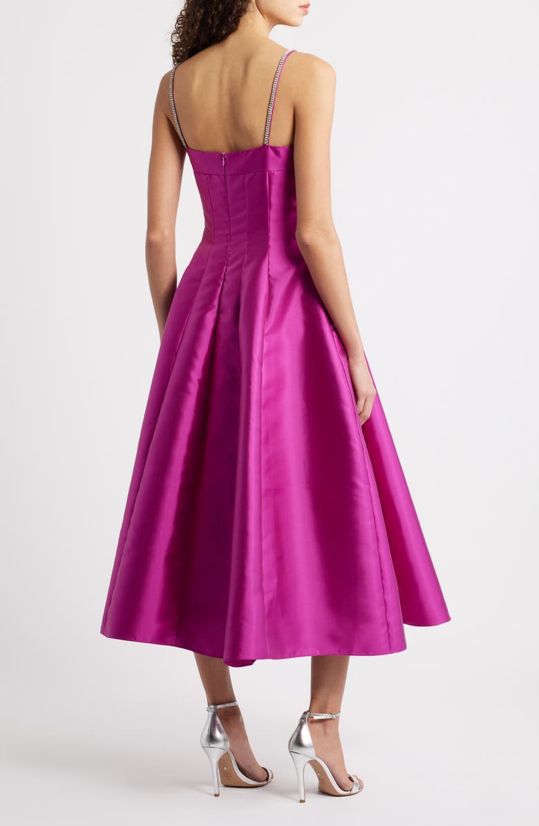 Eliza J Rhinestone Strap Princess Seam Cocktail Midi Dress, Alternate, color,