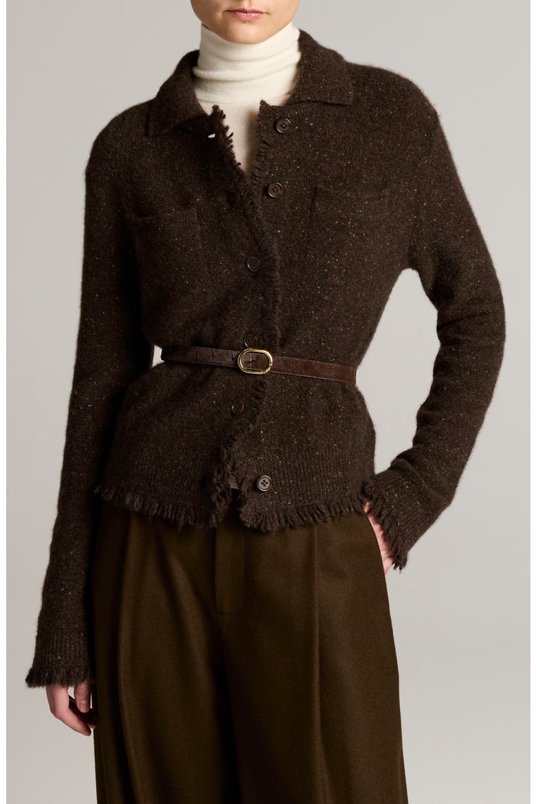 Shrunken Donegal Cashmere Cardigan, Main, color, PINEWOOD DONEGAL
