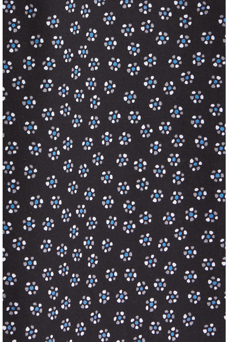 Ditsy Floral Button-Up Shirt, Alternate, color, BLACK