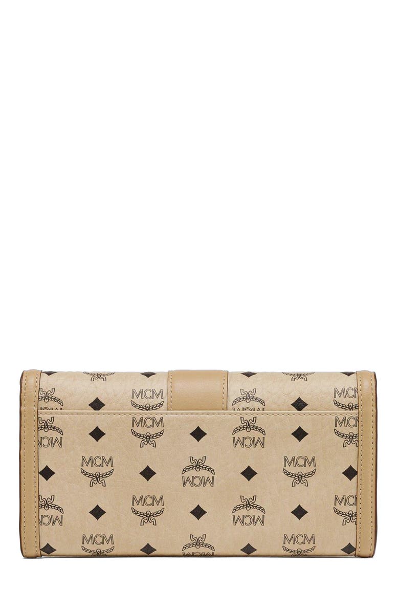 MCM Tracy Chain Wallet in Visetos, Alternate, color, Beige + Black