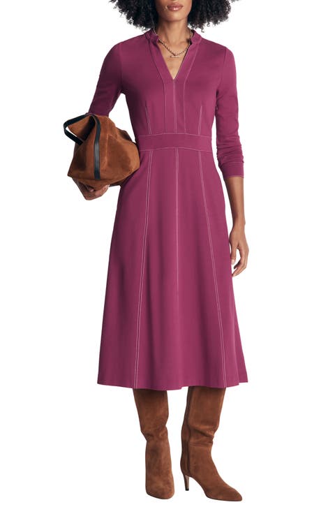 Alex Long Sleeve Ponte Midi Dress