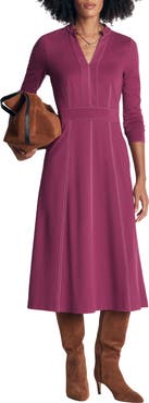 Boden Alex Long Sleeve Ponte Midi Dress