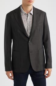 BOSS Hanry Slim Fit Brown Slub Virgin Wool Sport Coat