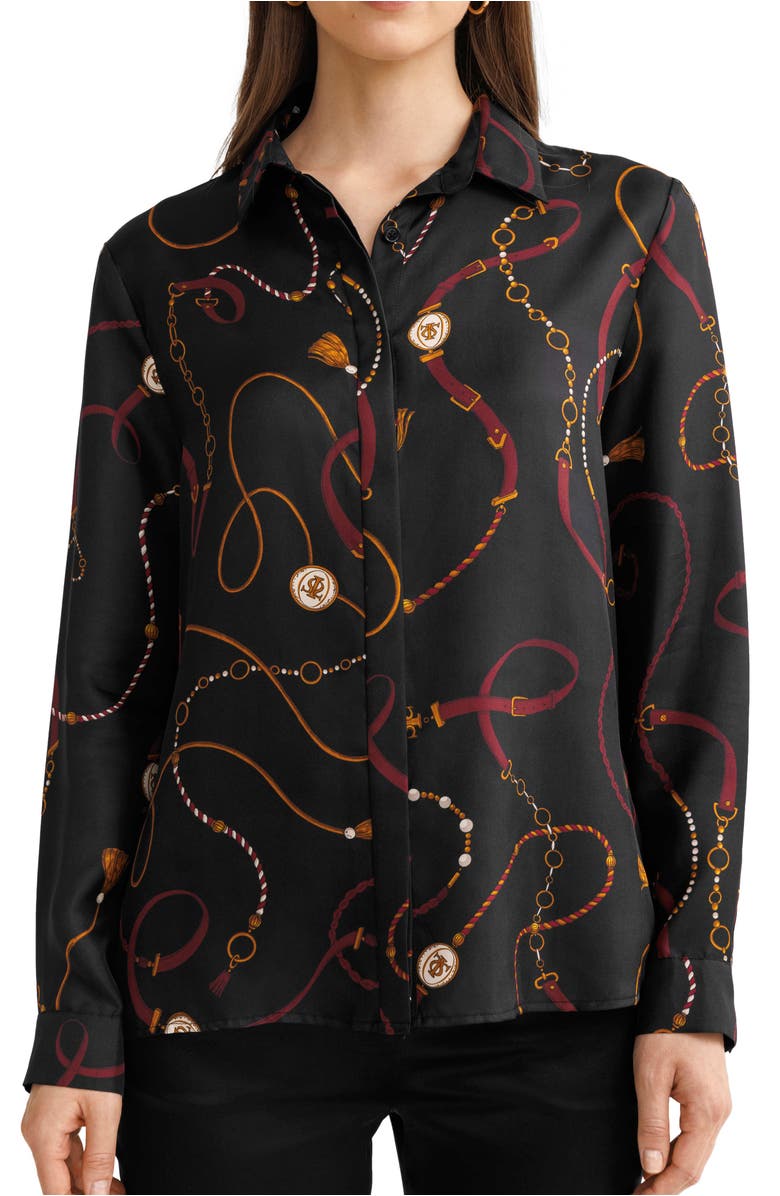 Lilysilk Louisville Print Silk Shirt, Main, color, Louisville Print