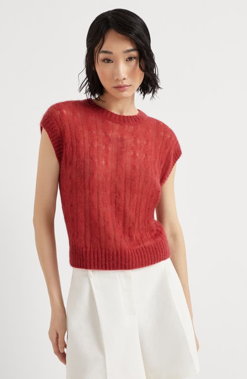 Brunello Cucinelli Mohair And Wool Shirt In Red