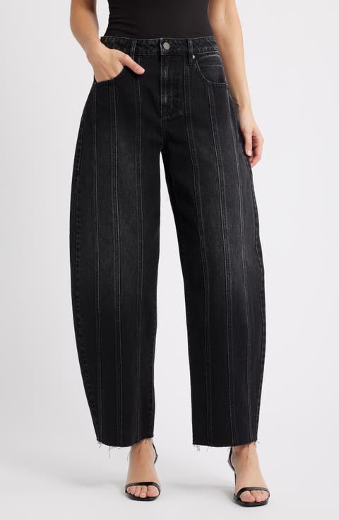 Seamed Ankle Barrel Leg Jeans