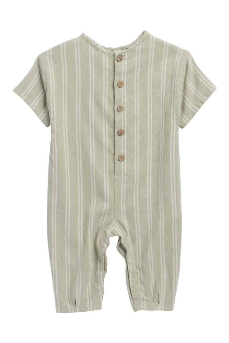 Hayes Pinstripe Romper, Main, color, SAGE
