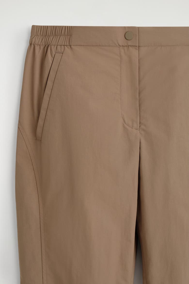 Technical Nylon Barrel-Leg Pants, Alternate, color, BEIGE