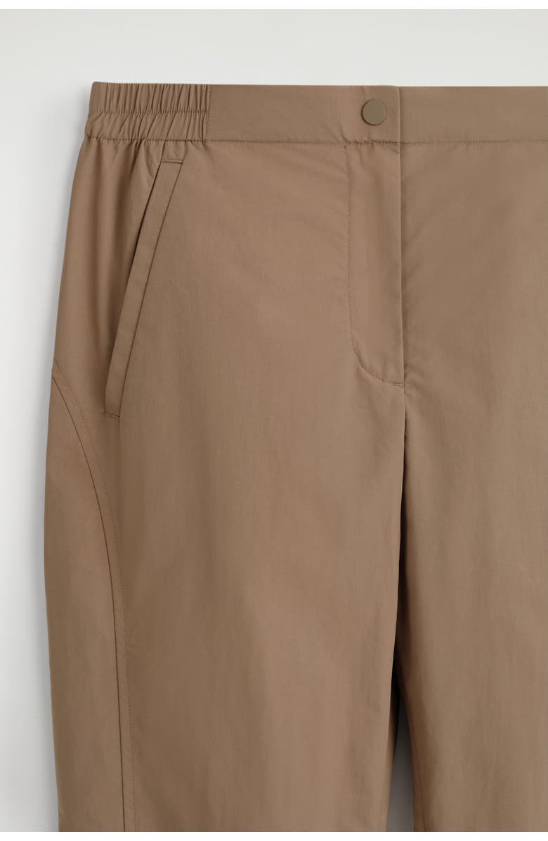 COS Technical Nylon Barrel-Leg Pants, Alternate, color, Beige