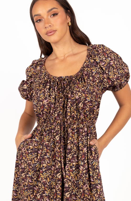 Petal And Pup Petal & Pup Juliana Floral Cotton Maxi Dress In Brown