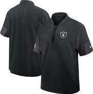 Nike Men's Nike Black Las Vegas Raiders Sideline Short Sleeve Quarter-Zip Performance Coach Jacket