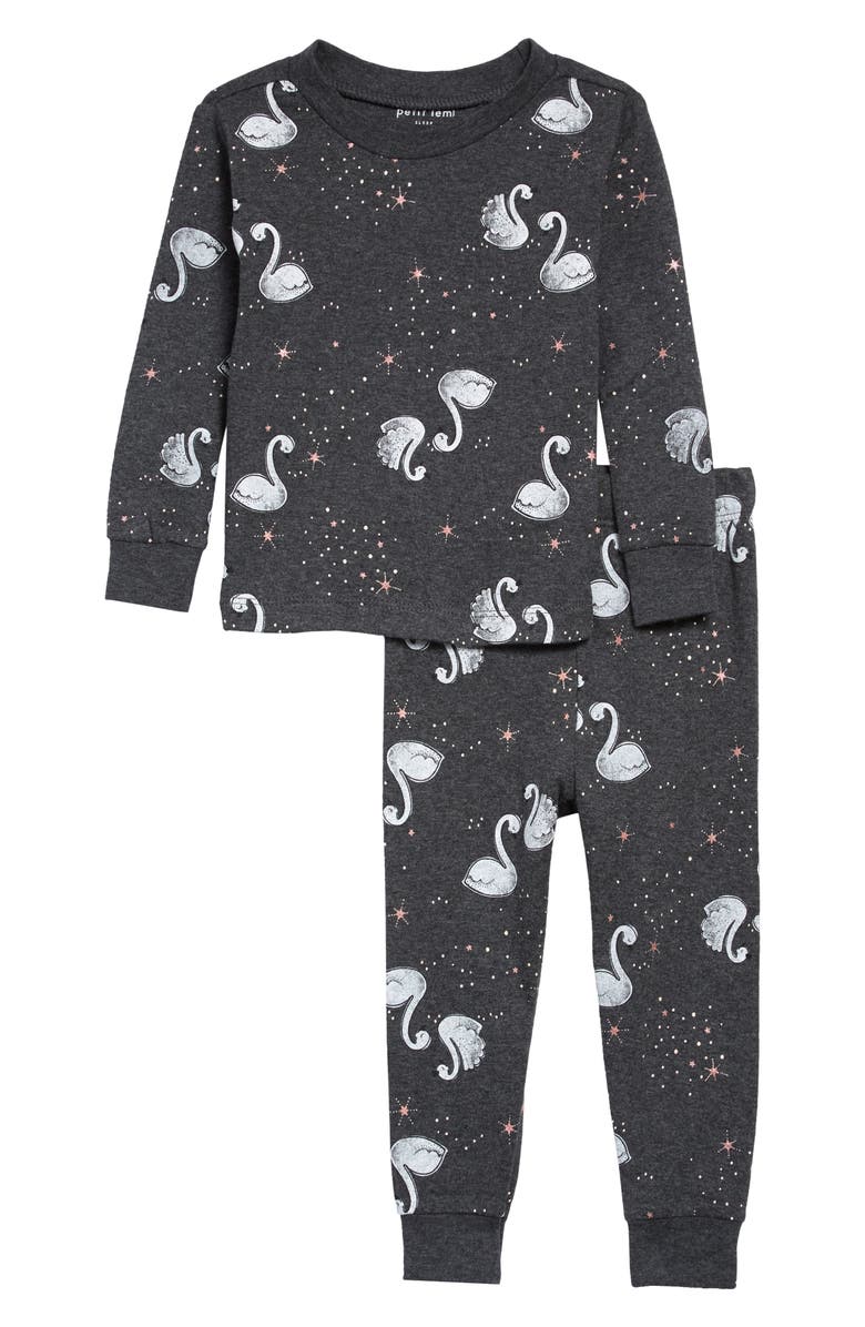 Petit Lem Print Fitted Two-Piece Pajamas, Main, color,