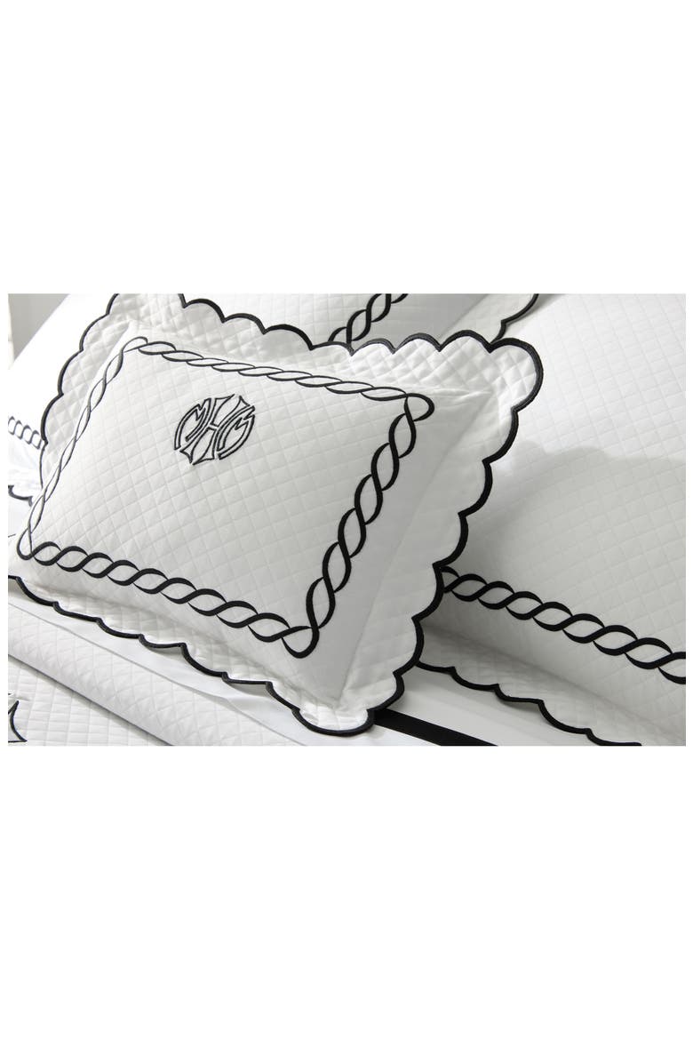 Classic Chain Scallop Matelassé Coverlet, Alternate, color, POOL/ BONE