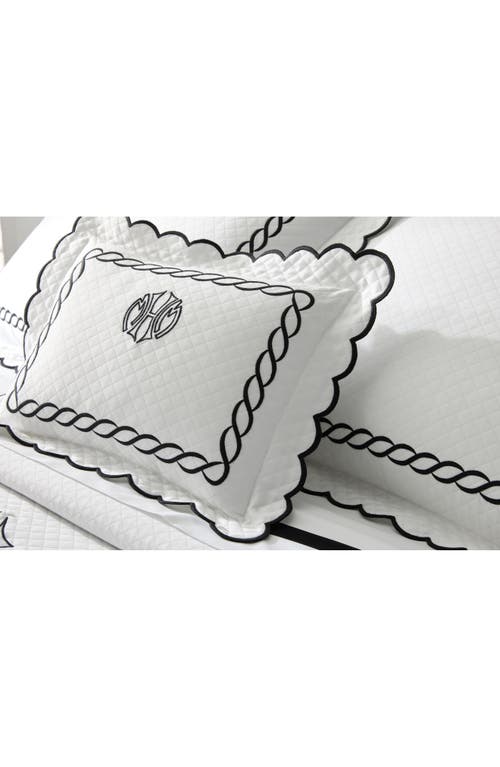 Matouk Classic Chain Scallop Matelasse Full/queen Coverlet In Spring Green