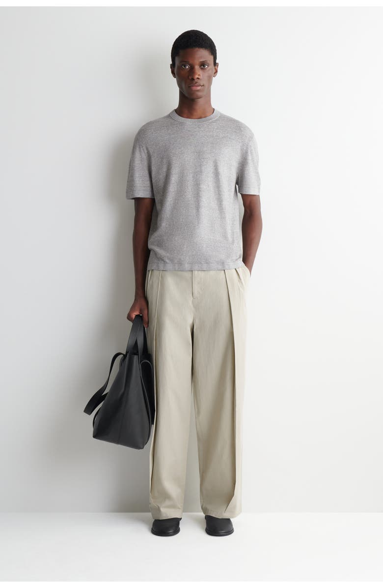 COS Knitted Linen T-shirt, Alternate, color, Gray Mélange
