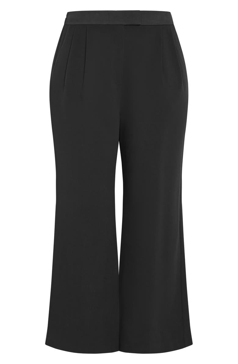 City Chic Alece Pleat Wide Leg Pants, Alternate, color, Black