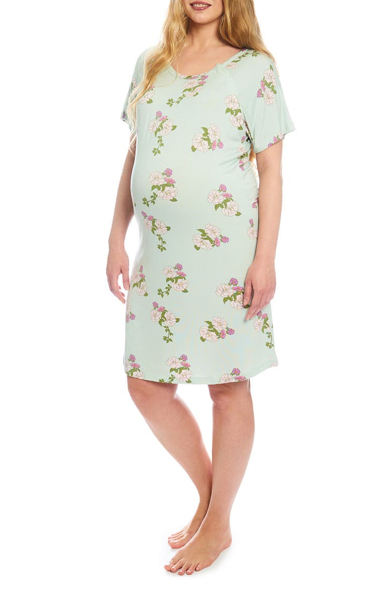 Rosa Maternity/Nursing Hospital Gown, Main, color, PEONY