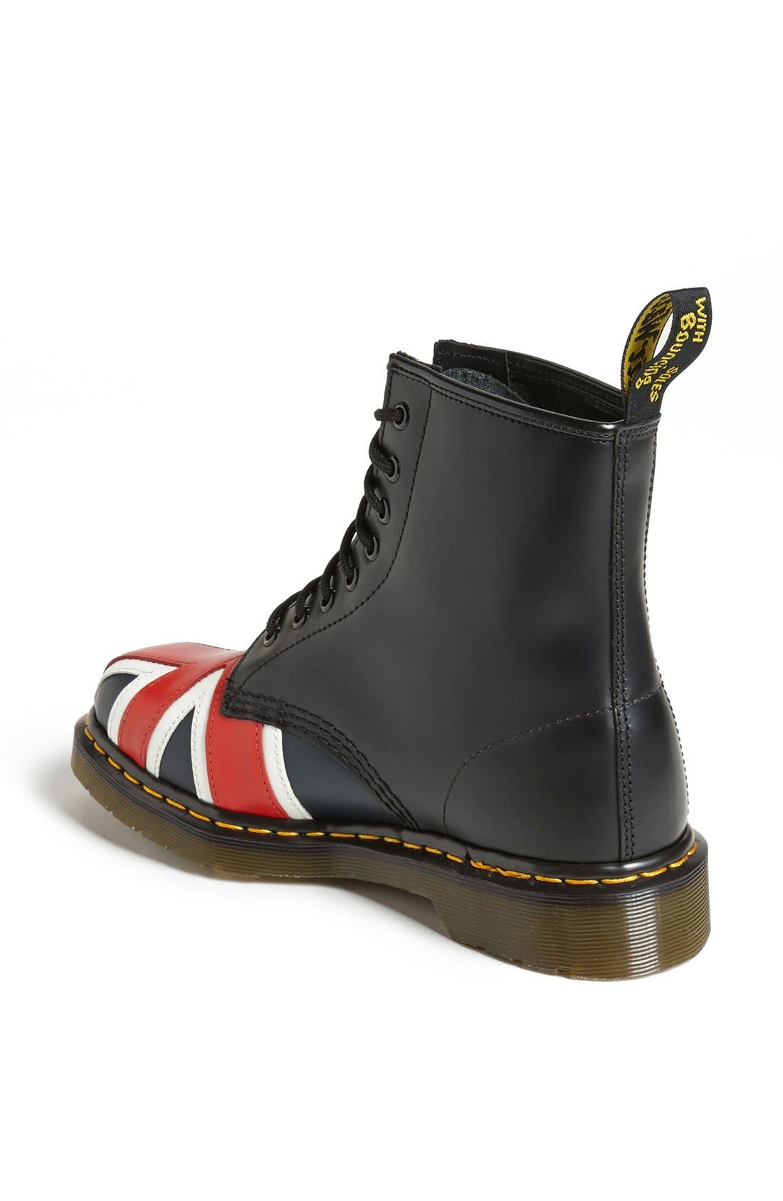 '1460 W' Boot, Alternate, color, BLACK UNION JACK