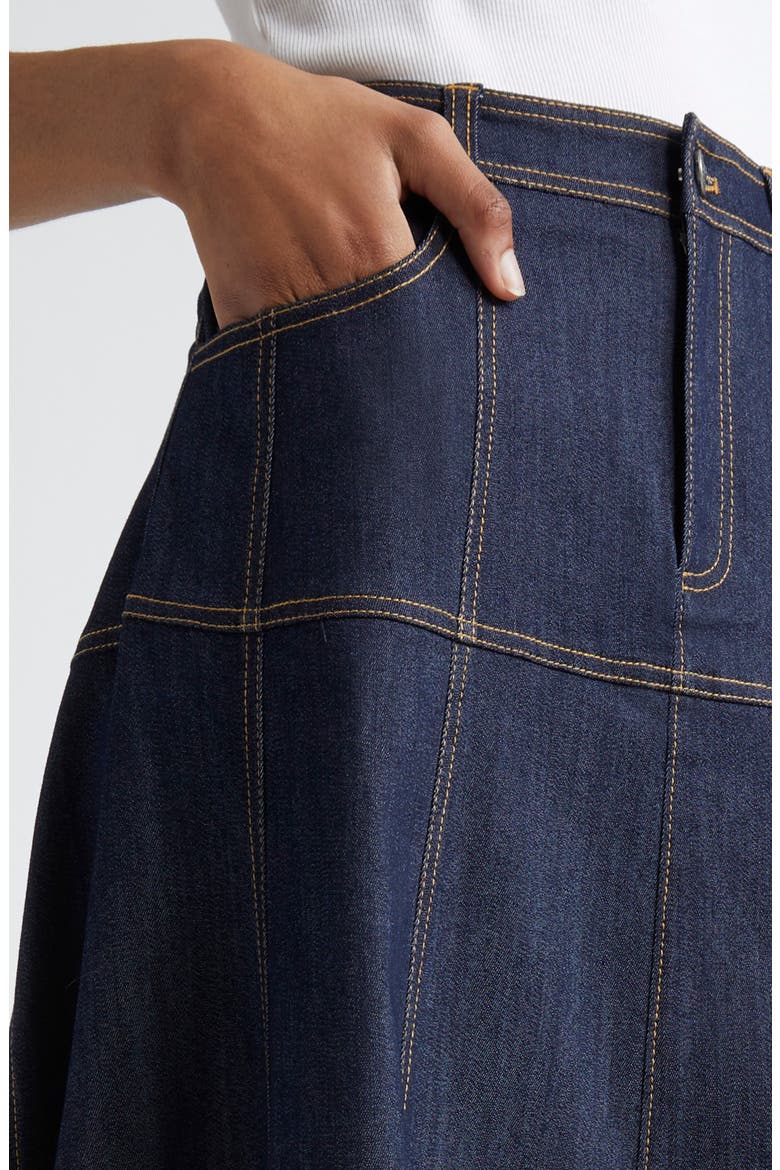 Hester A-Line Denim Skirt, Alternate, color, INDIGO