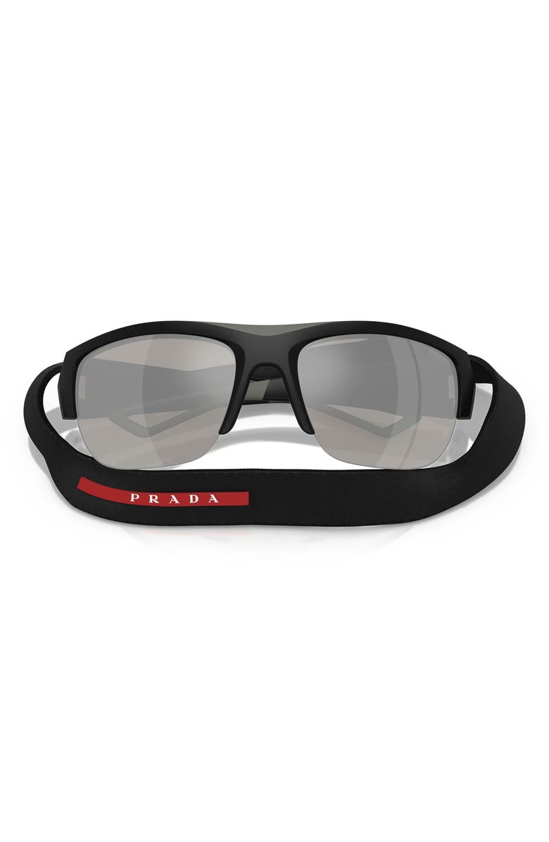 Prada PS A01S 69mm Mirrored Semirimless Pillow Sunglasses, Alternate, color, Grey Mirror