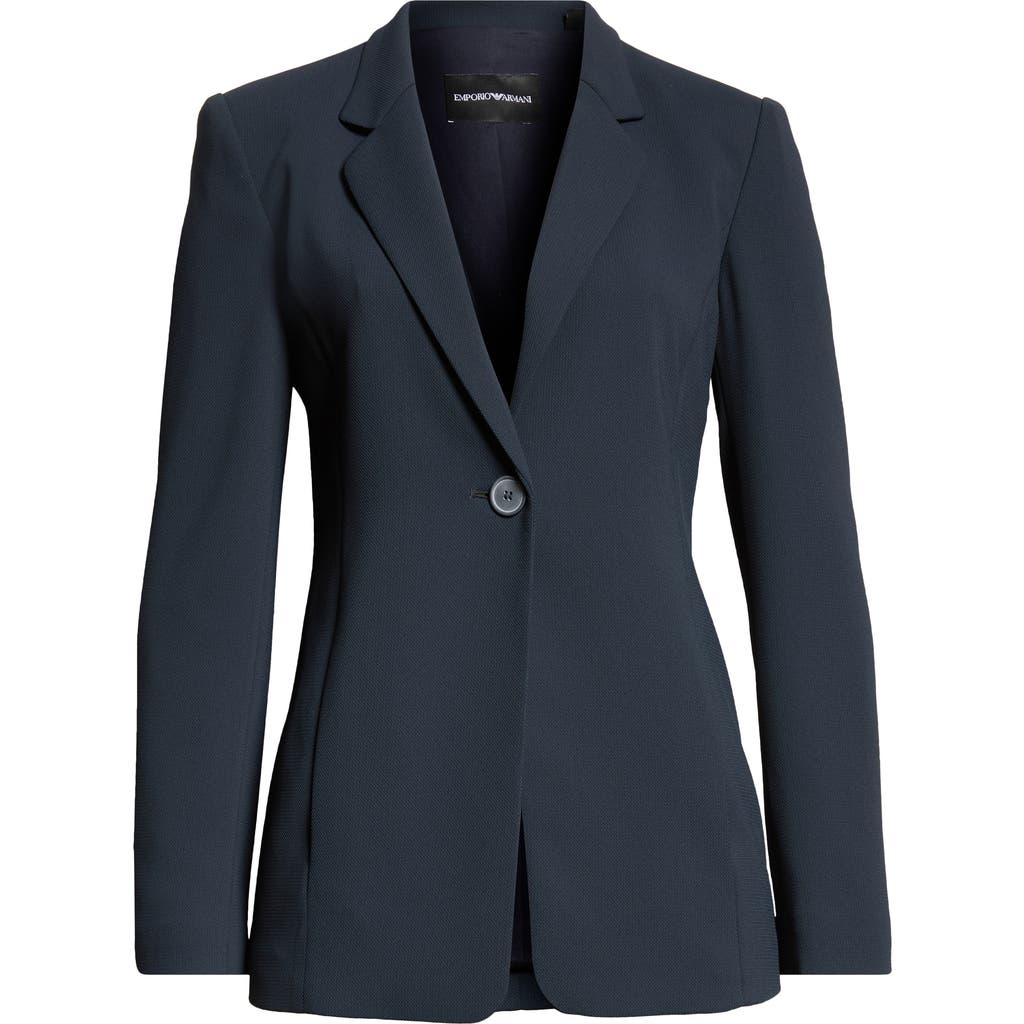 EMPORIO ARMANI EMPORIO ARMANI TEXTURED ONE-BUTTON BLAZER