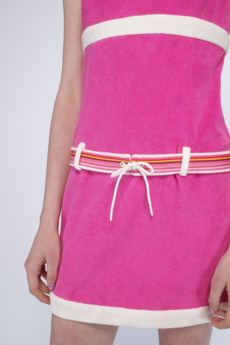 Cabana Terry Belted Dress, Alternate, color, FUCHSIA PINK