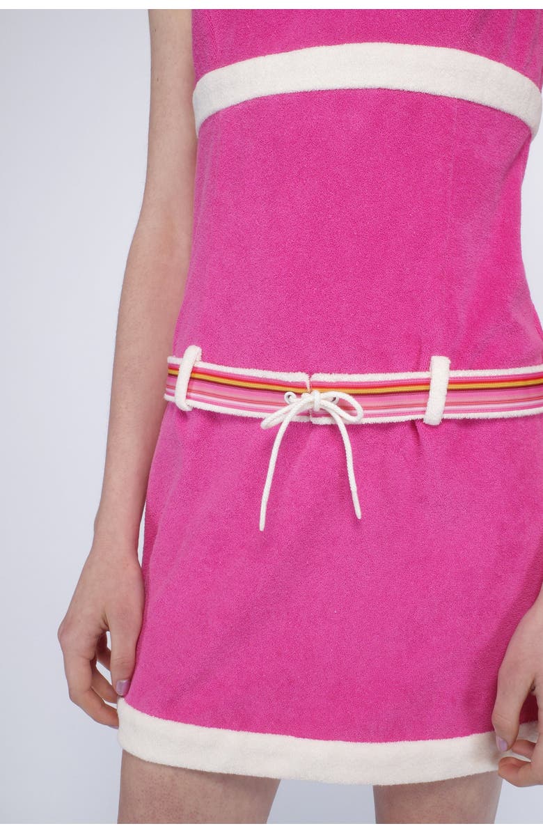 Anna Sui Cabana Terry Belted Dress, Alternate, color, Fuchsia Pink