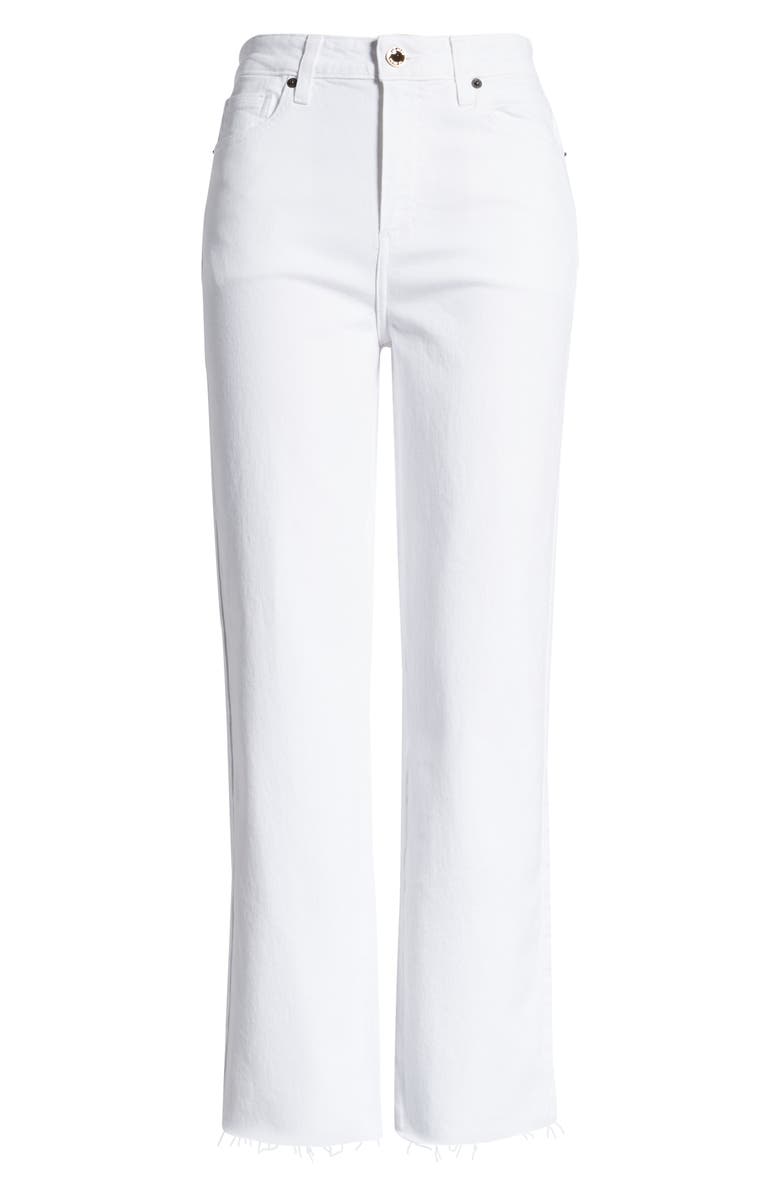 LE JEAN Sabine High Waist Raw Hem Straight Leg Jeans, Alternate, color, 