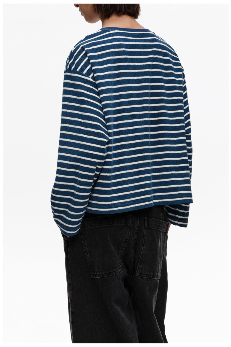 Striped Towel Long Sleeve T-Shirt, Alternate, color, NAVY