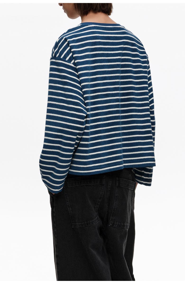 Bimba y Lola Striped Towel Long Sleeve T-Shirt, Alternate, color, Navy