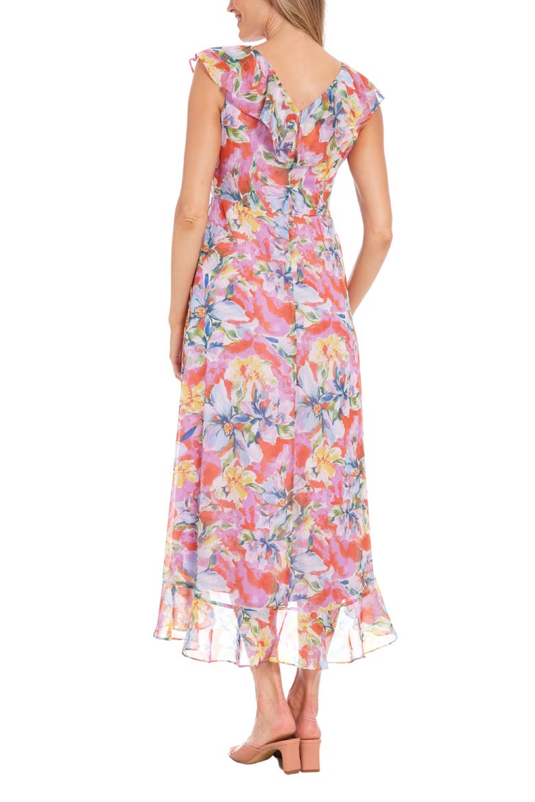 Floral Ruffle Maxi Dress, Alternate, color, LAVENDER BLUE