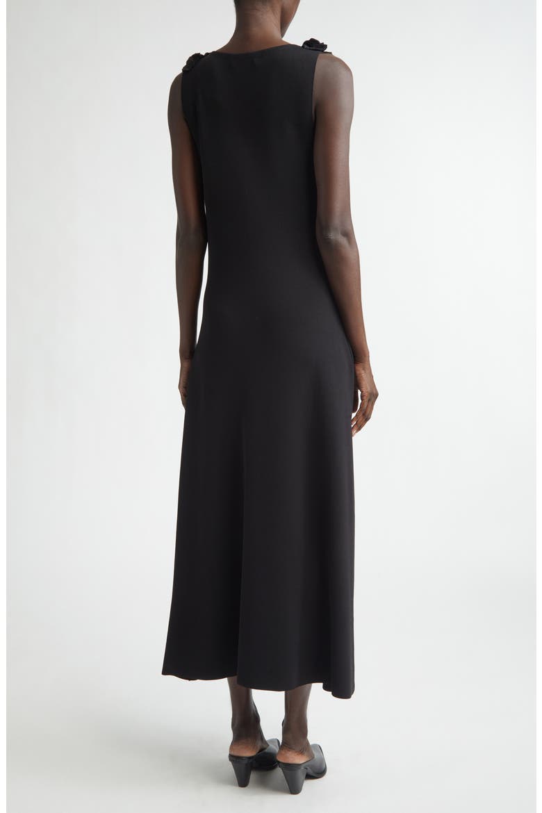 Woolfe Floral Appliqué Sleeveless Sweater Dress, Alternate, color, 000001 BLACK