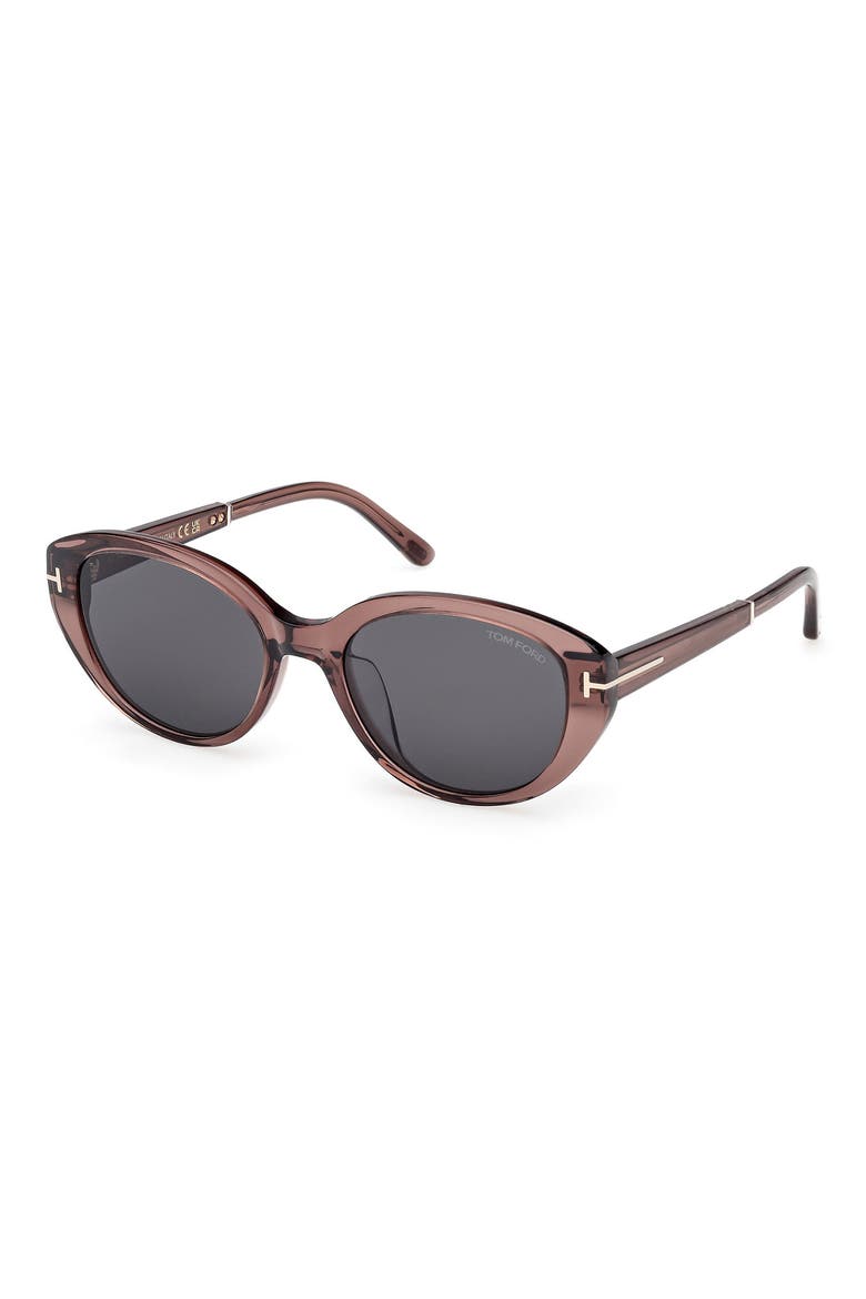 54mm Butterfly Sunglasses, Alternate, color, SHINY LIGHT BROWN / SMOKE