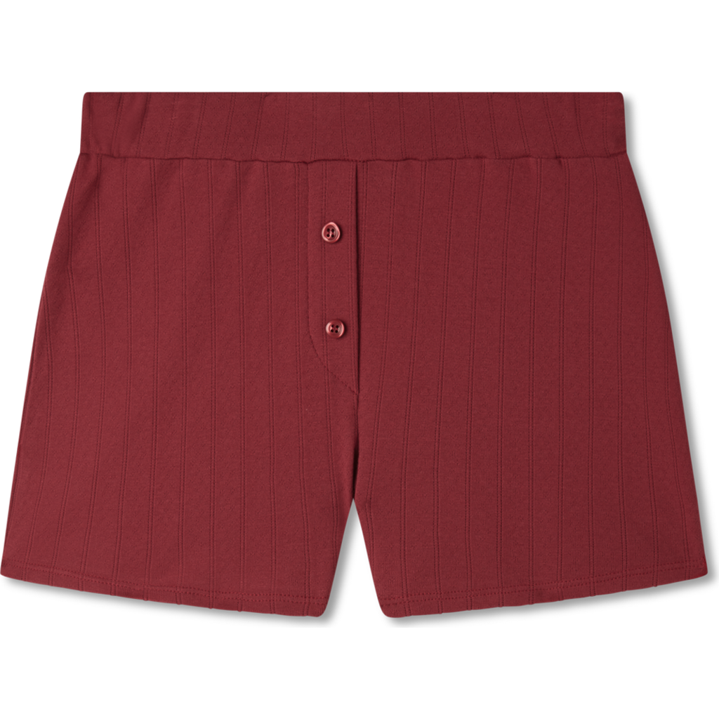 Vir Vita Pointelle Lounge Short In Red