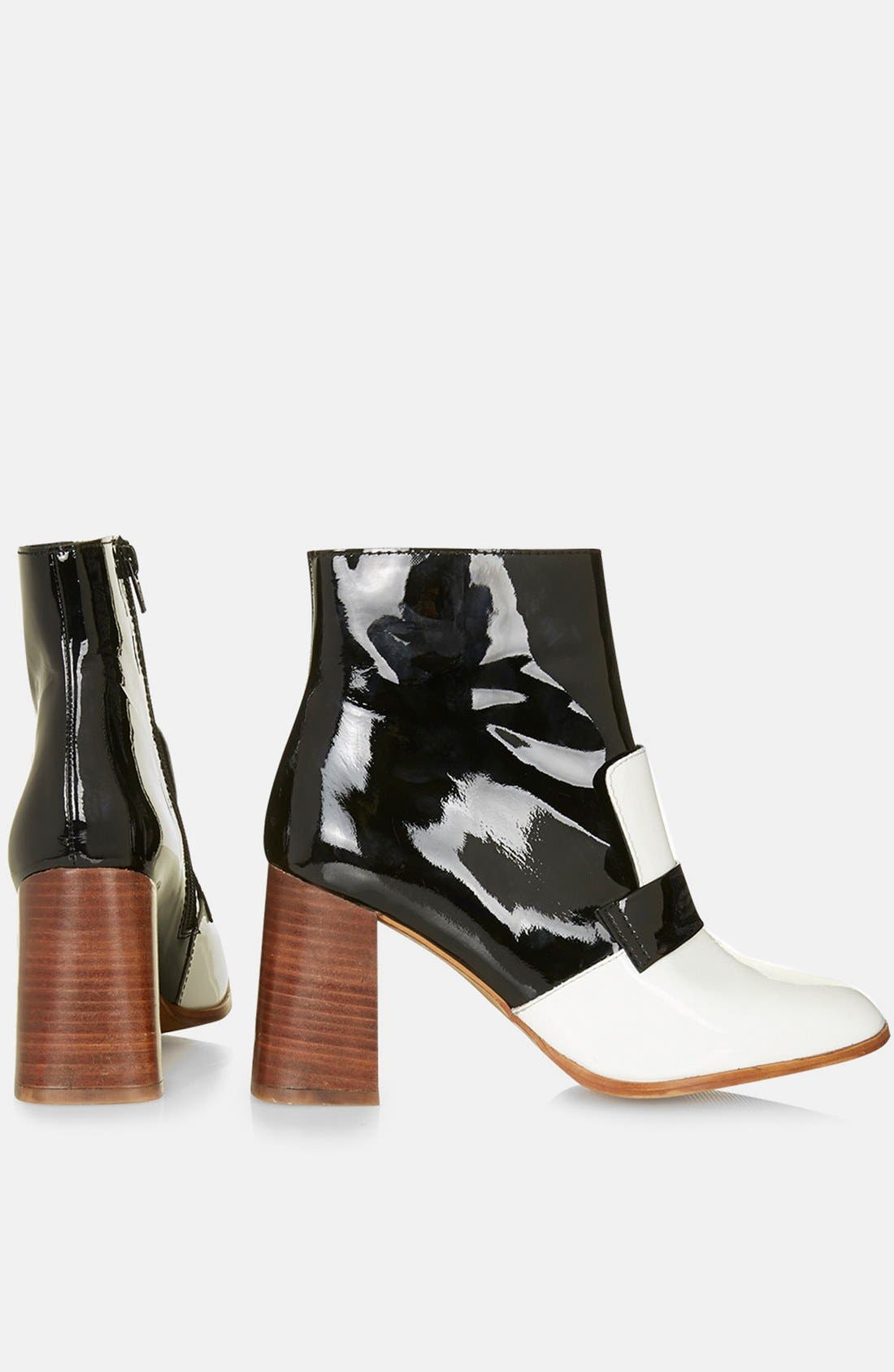 Topshop 'Pop Message' Leather Ankle Boots, Alternate, color, 