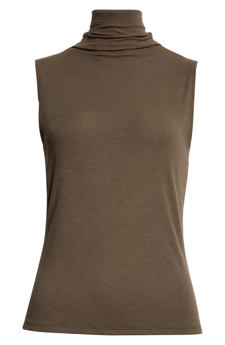 Vince Sleeveless Modal Turtleneck Top, Alternate, color, H Cypress