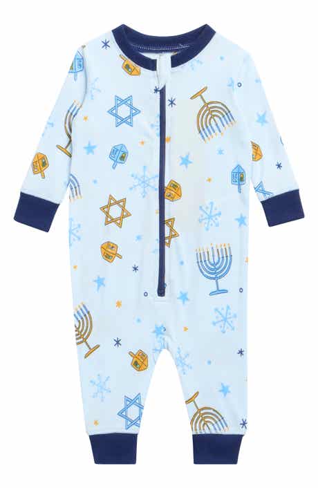 JACLYN Matching Family Hanukkah Print Fitted One-Piece Pajamas