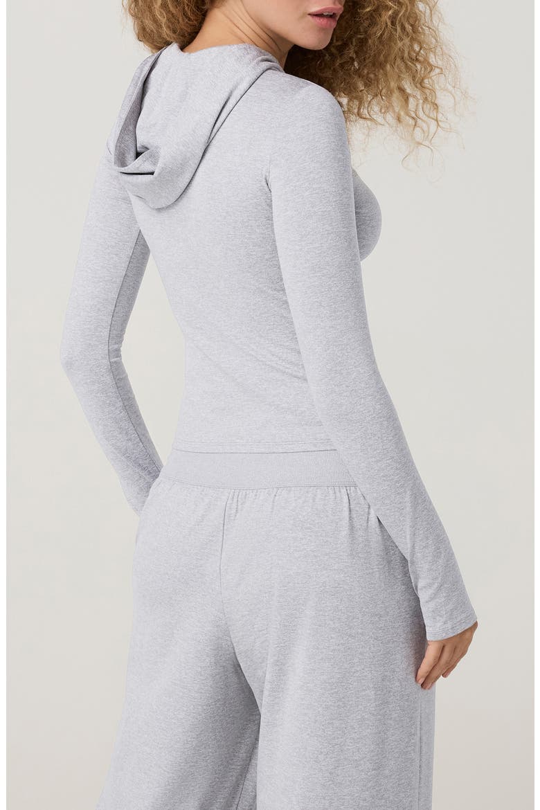 Halo Fitted Hoodie, Alternate, color, PALE GREY HEATHER