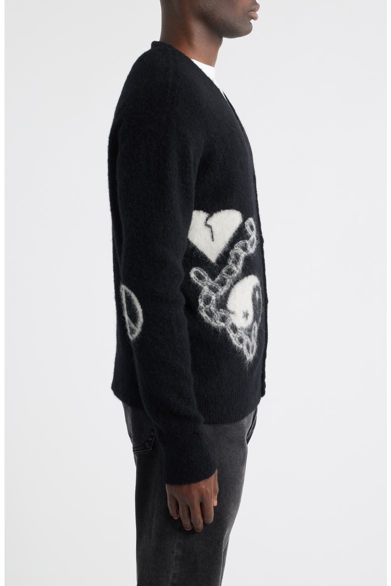 Reflection Cardigan, Alternate, color, BLACK/ CHALK WHITE
