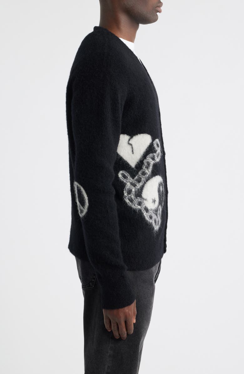 AllSaints Reflection Cardigan, Alternate, color, Black/ Chalk White