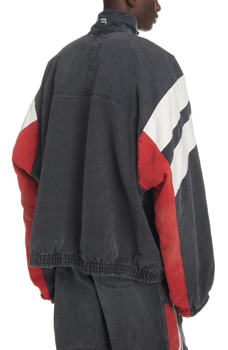 Balenciaga Denim Track Jacket, Alternate, color,