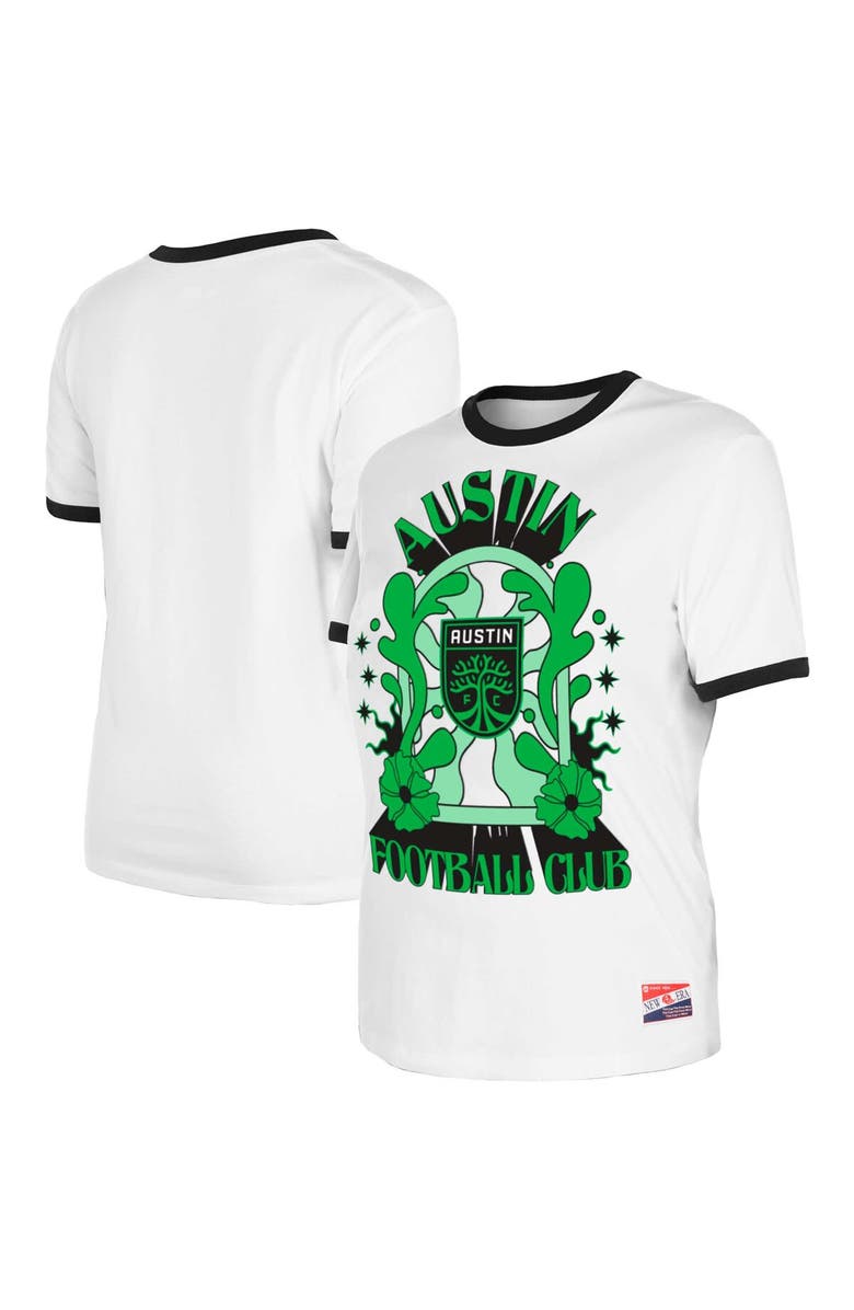5TH AND OCEAN BY NEW ERA Women's 5th & Ocean by New Era White Austin FC Throwback Ringer T-Shirt, Alternate, color,